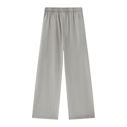Women's Mineral Wash Straight Sweatpants in light gray, alternate angle