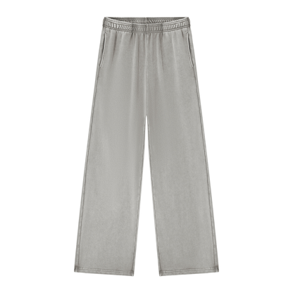 Women's Mineral Wash Straight Sweatpants in light gray