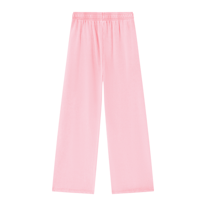 Women's Mineral Wash Straight Sweatpants in pink, alternate angle