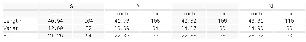 Size chart for the Women's Mineral Wash Straight Sweatpants