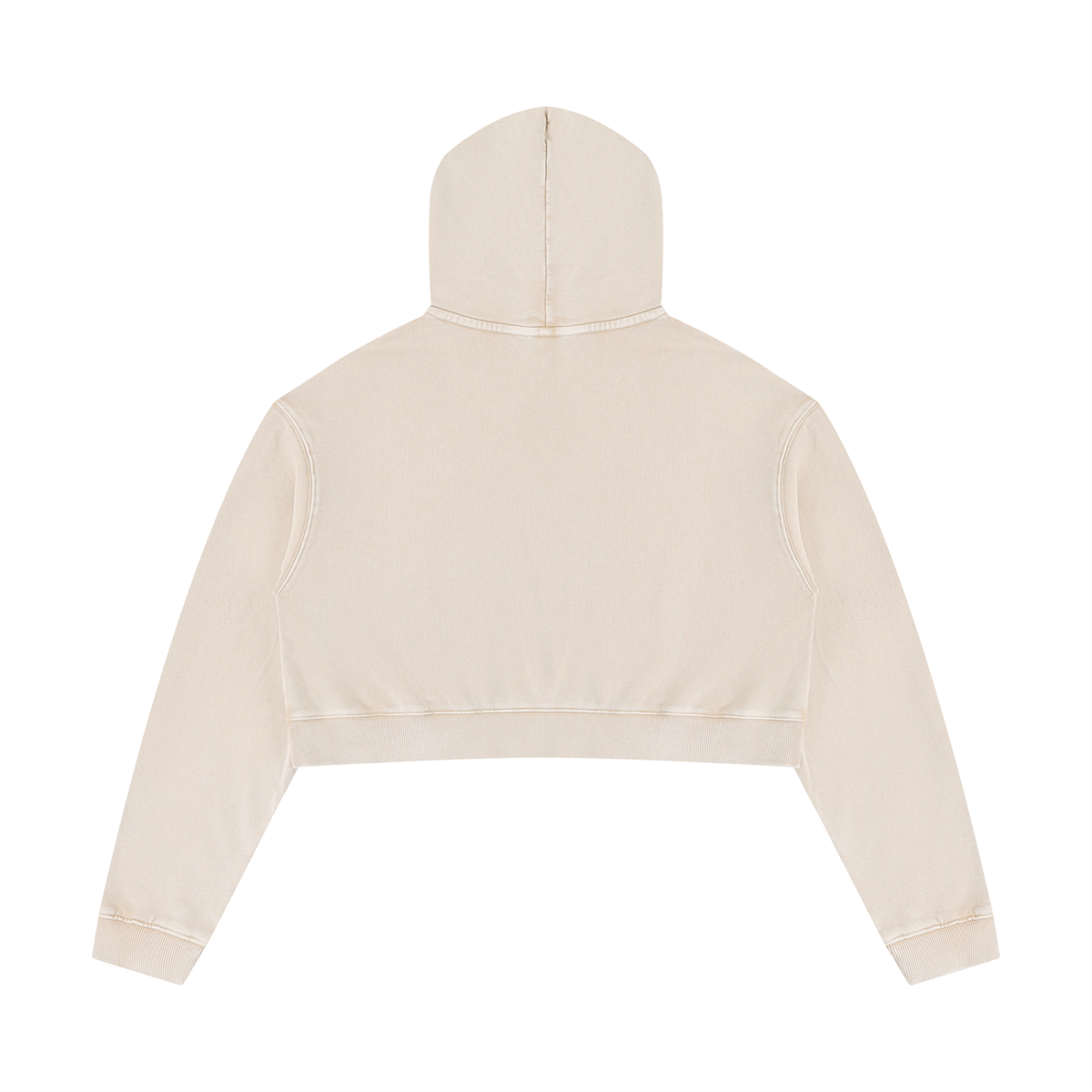 Women's Mineral Washed Crop Hoodie in light apricot, alternate angle