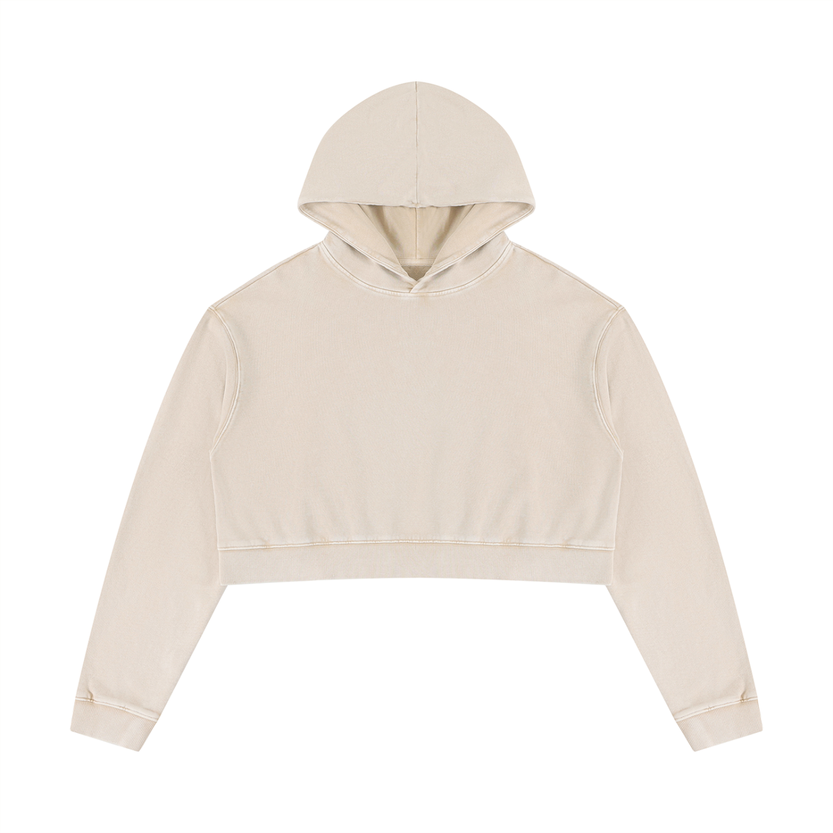 Women's Mineral Washed Crop Hoodie in light apricot