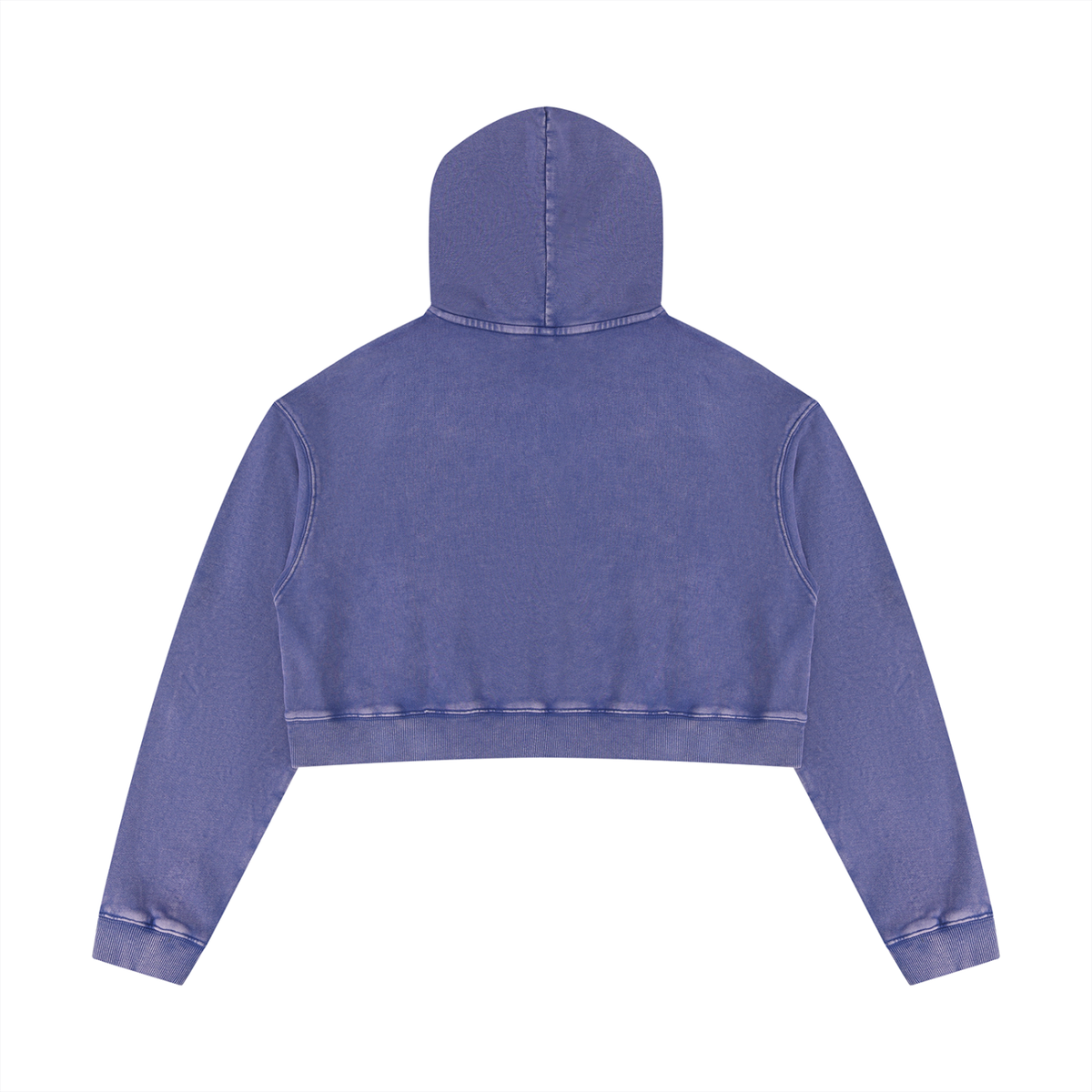Women's Mineral Washed Crop Hoodie in misty purple, alternate angle
