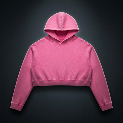 Women's Mineral Washed Crop Hoodie