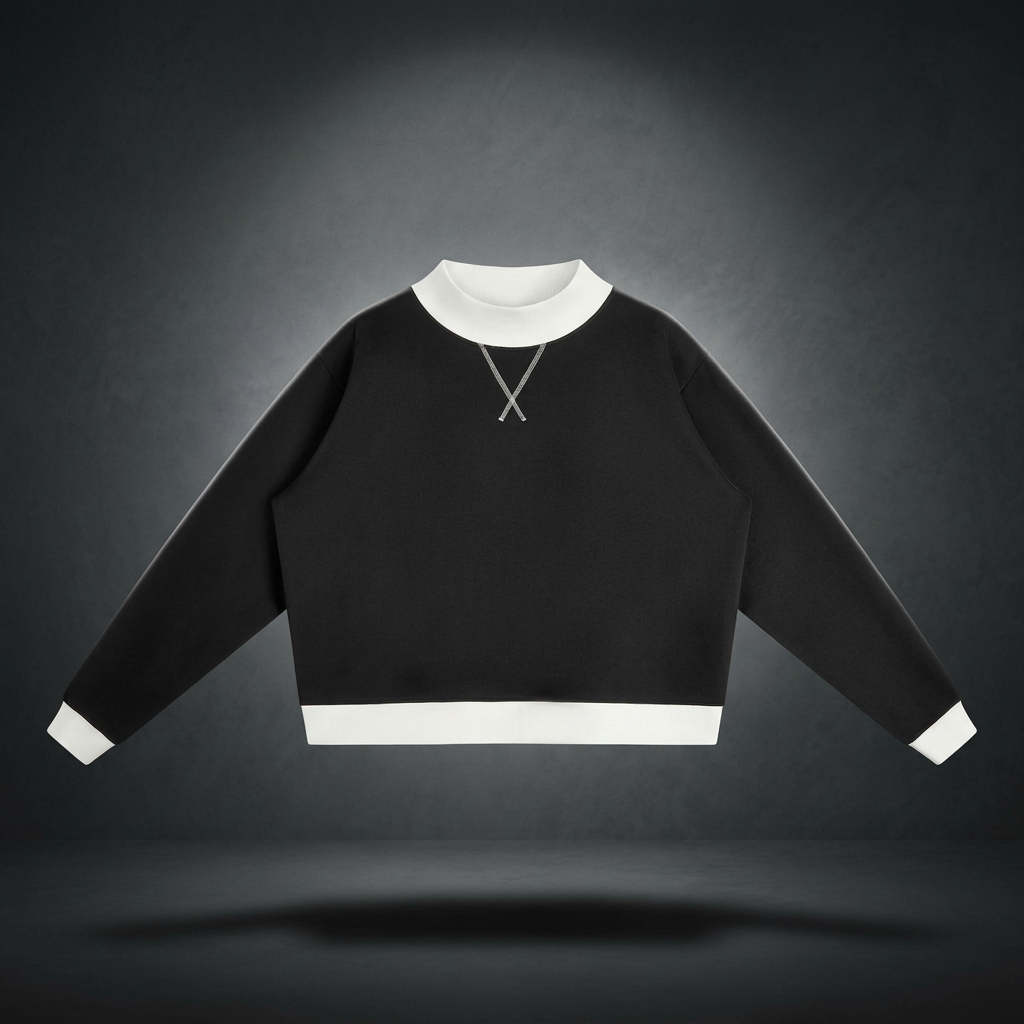 Women's Mock Neck Crewneck Sweatshirt