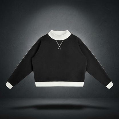 Women's Mock Neck Crewneck Sweatshirt