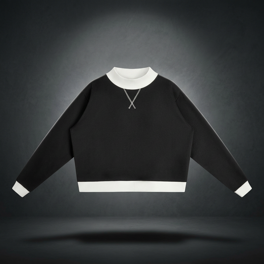Women's Mock Neck Crewneck Sweatshirt