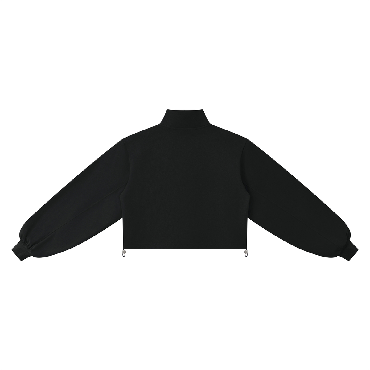 Women's Mock-Neck Quarter-Zip Sweatshirt in black, alternate angle