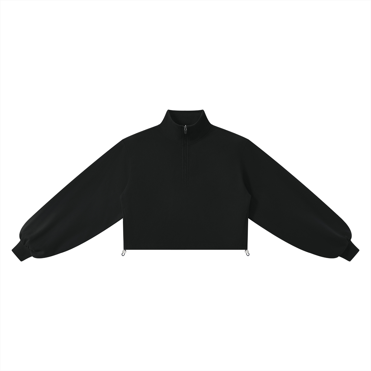 Women's Mock-Neck Quarter-Zip Sweatshirt in black