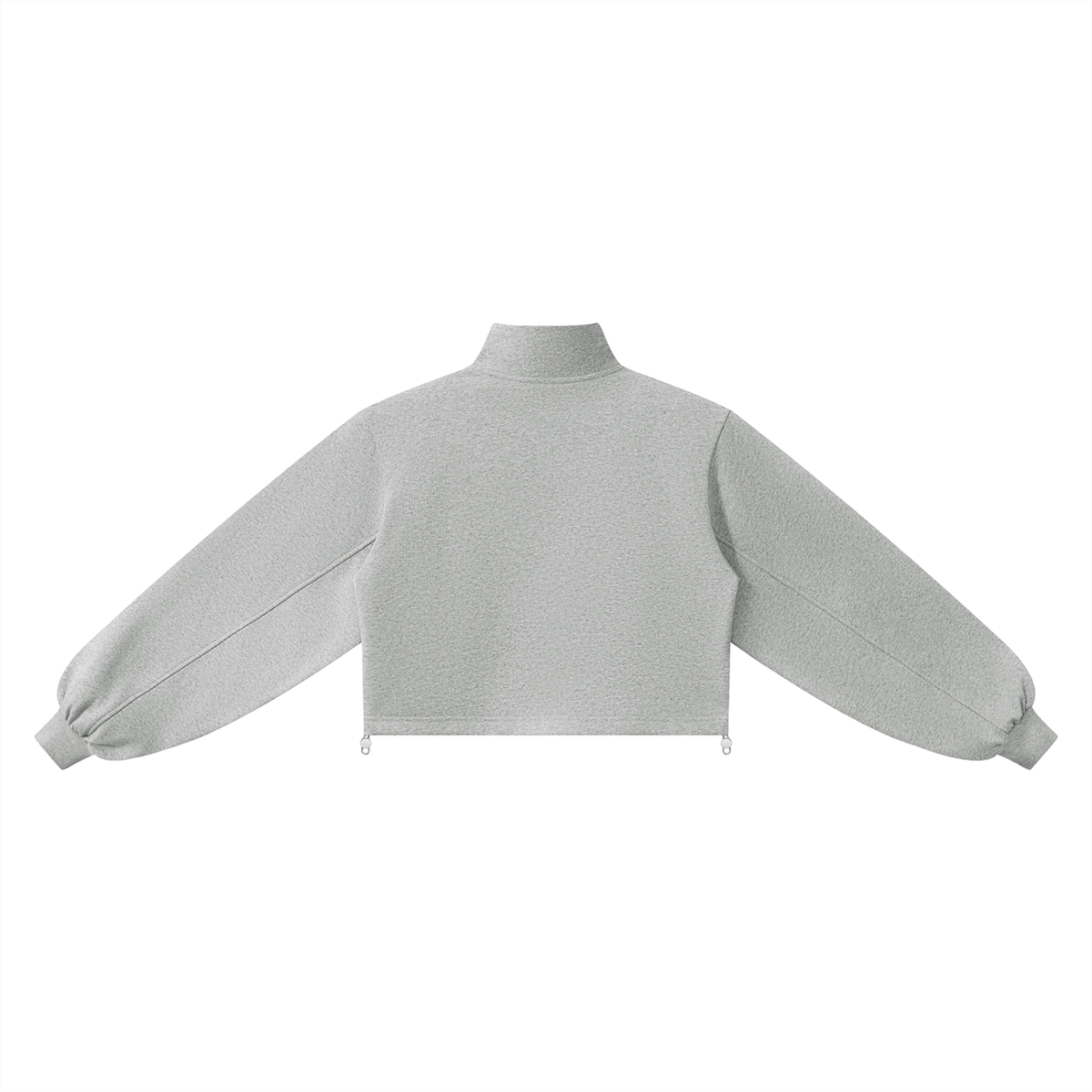 Women's Mock-Neck Quarter-Zip Sweatshirt in flower gray, alternate angle