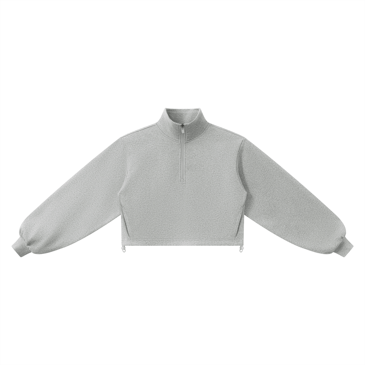 Women's Mock-Neck Quarter-Zip Sweatshirt in flower gray