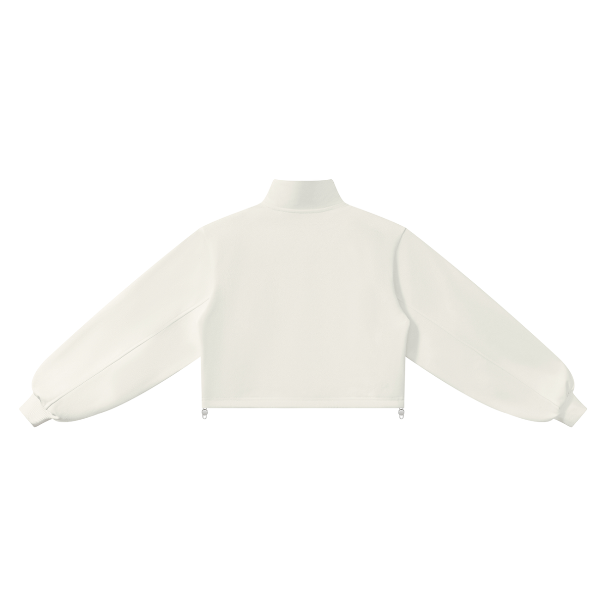 Women's Mock-Neck Quarter-Zip Sweatshirt in white, alternate angle