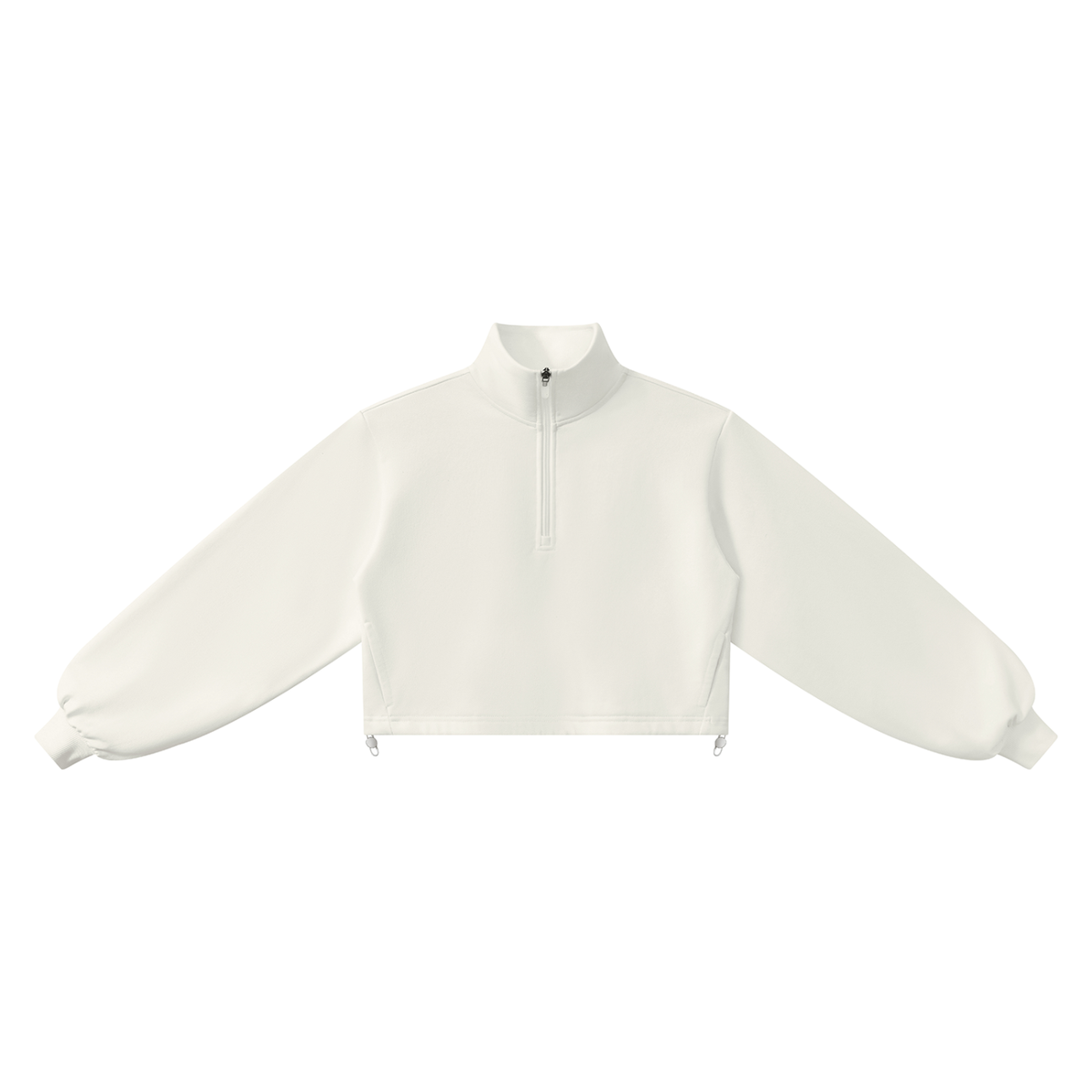Women's Mock-Neck Quarter-Zip Sweatshirt in white