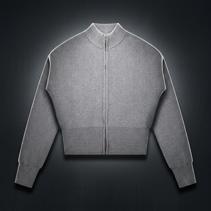 Women's Mock Neck Zip Up Cardigan