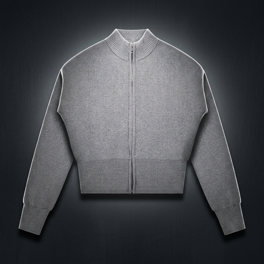 Women's Mock Neck Zip Up Cardigan