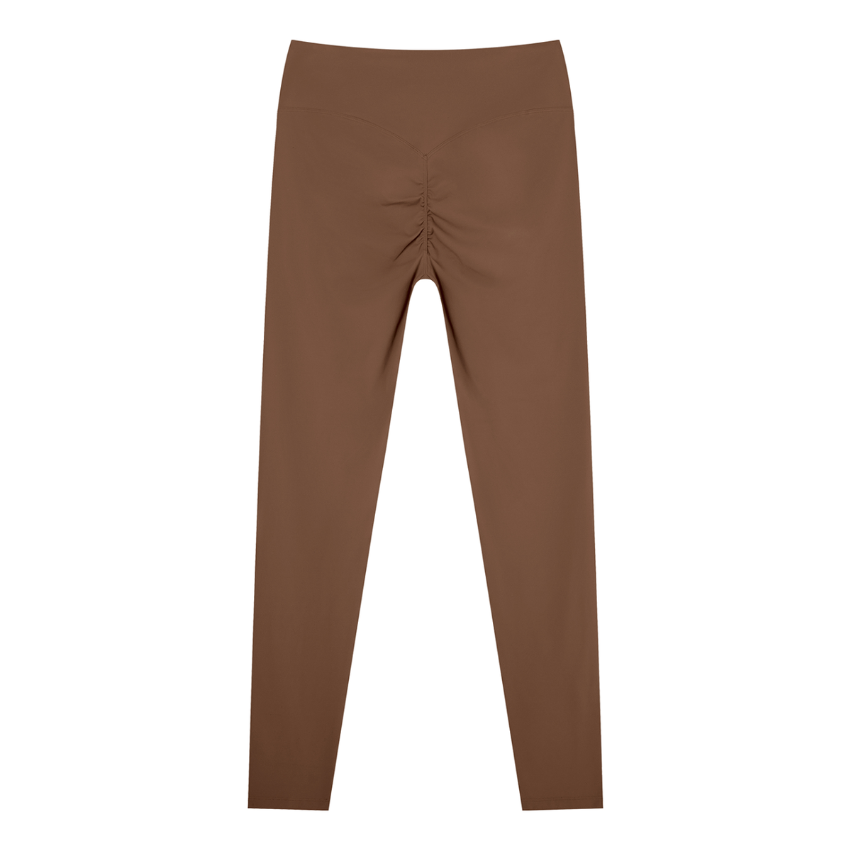 Women's Nylon Blend Ankle Leggings in brown, alternate angle