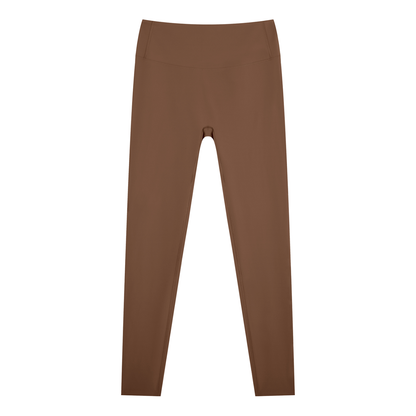 Women's Nylon Blend Ankle Leggings in brown