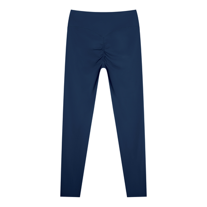 Women's Nylon Blend Ankle Leggings in navy blue, alternate angle