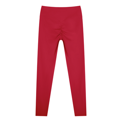 Women's Nylon Blend Ankle Leggings in wine red, alternate angle