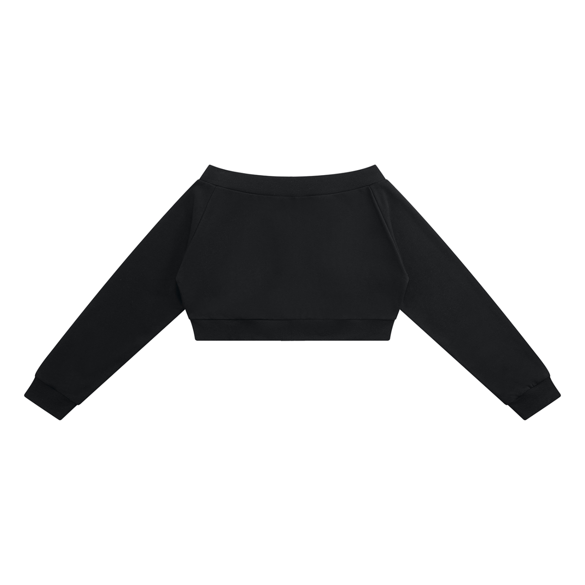 Women's Off-Shoulder Full Zip Hoodie in black, alternate angle