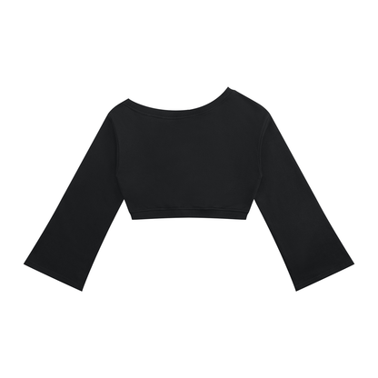 Women's Off-Shoulder Sweatshirt in black, alternate angle