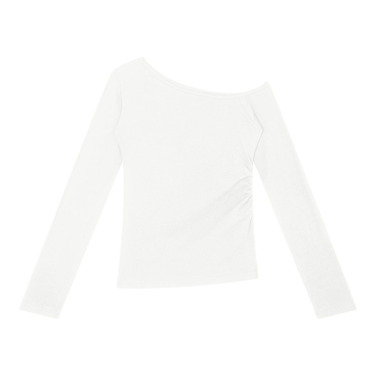 Women's Off-the-Shoulder Long Sleeve T-Shirt in white