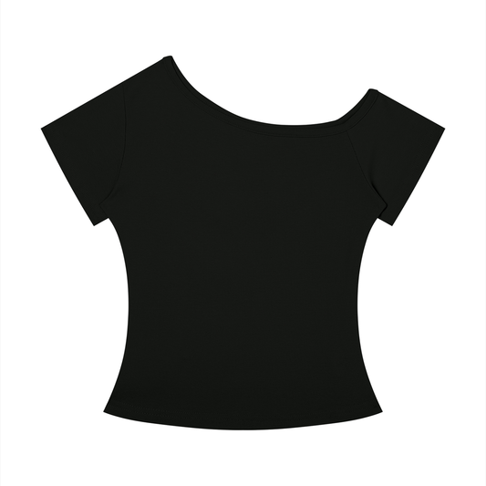 Women's Off-the-Shoulder T-Shirt in black