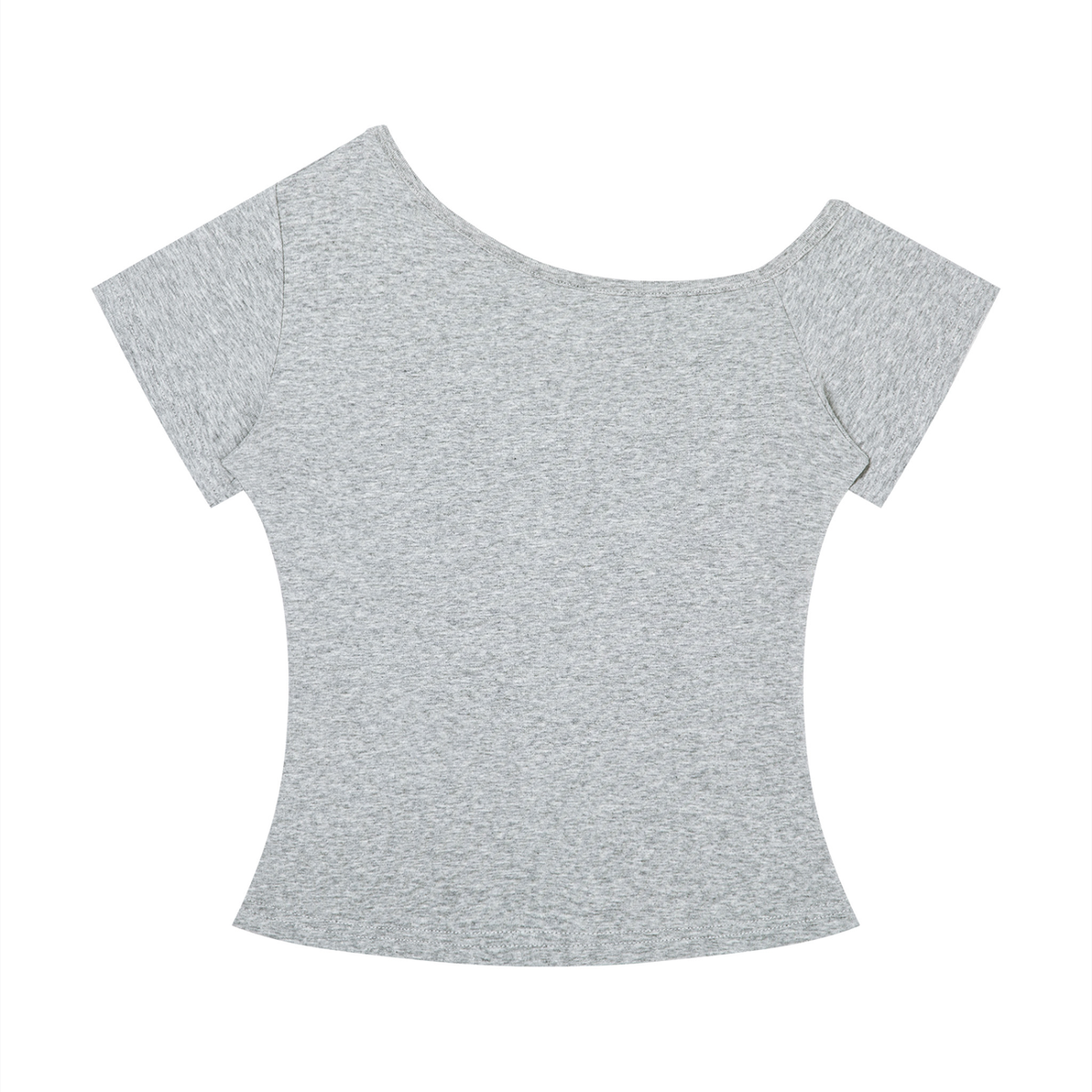 Women's Off-the-Shoulder T-Shirt in flower gray