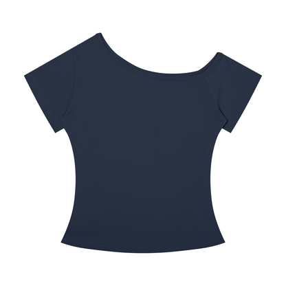 Women's Off-the-Shoulder T-Shirt in navy blue