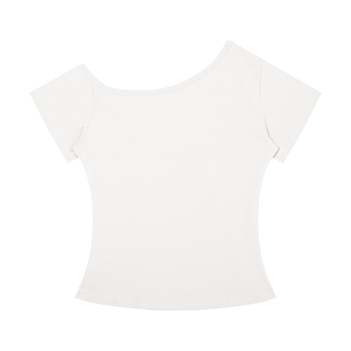 Women's Off-the-Shoulder T-Shirt in white, alternate angle