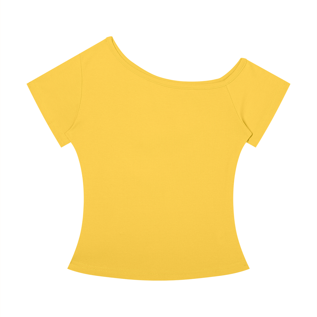 Women's Off-the-Shoulder T-Shirt in yellow