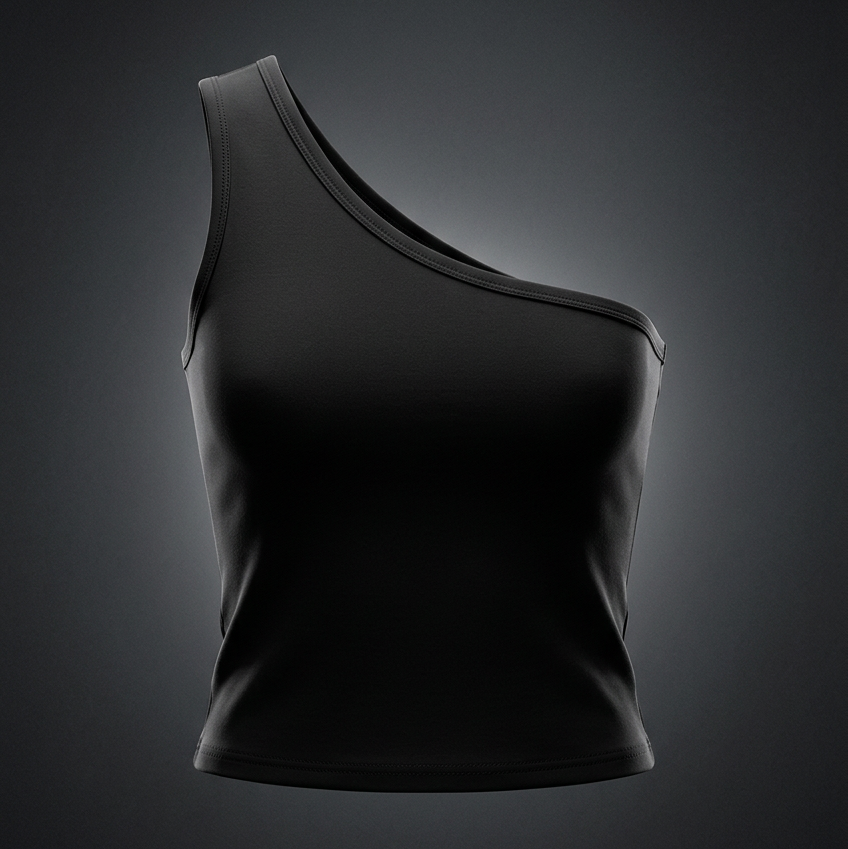 Women's One-Shoulder Crop Tank Top