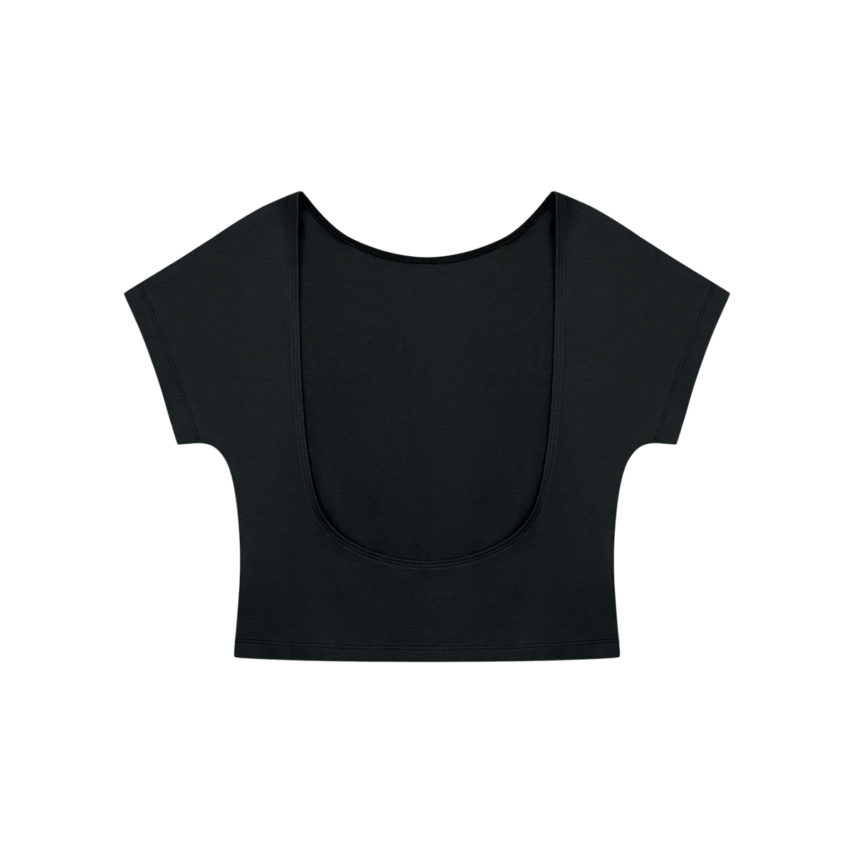 Women's Open-Back T-Shirt in black, alternate angle