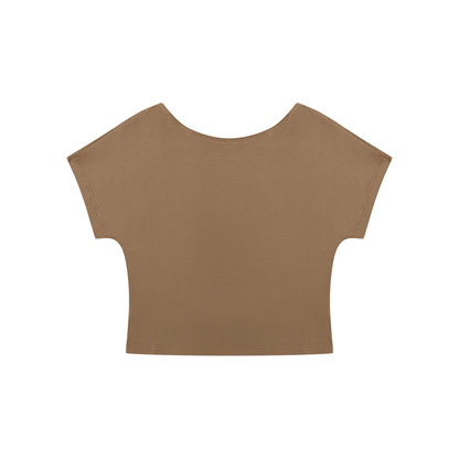 Women's Open-Back T-Shirt in coffee