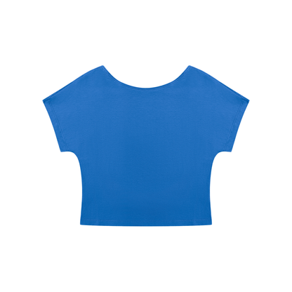 Women's Open-Back T-Shirt in colorful blue