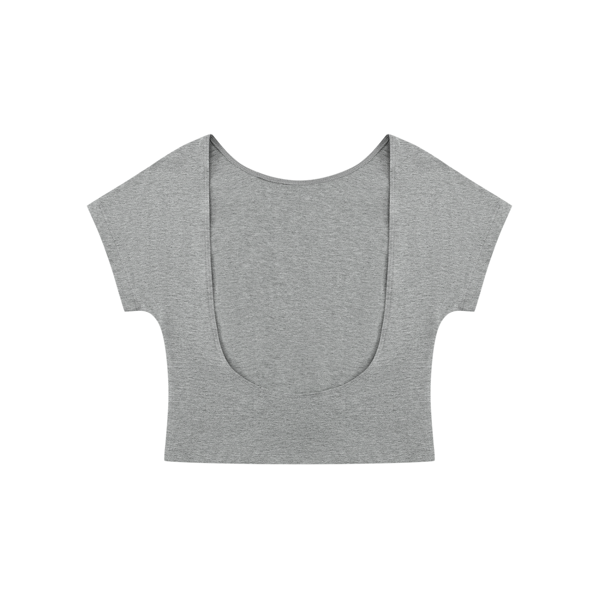 Women's Open-Back T-Shirt in flower gray, alternate angle