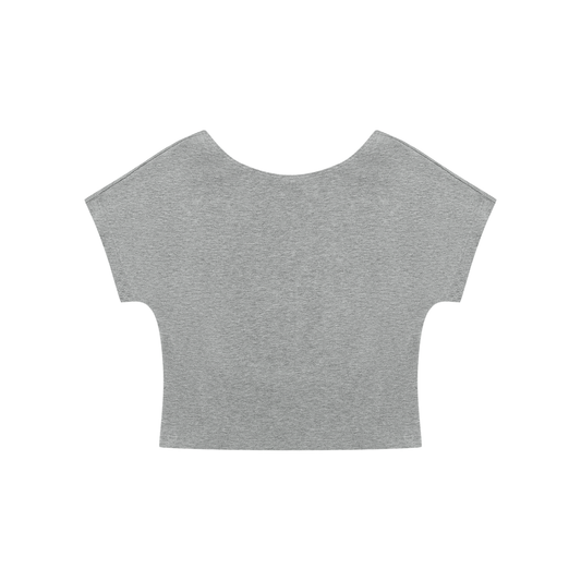 Women's Open-Back T-Shirt in flower gray