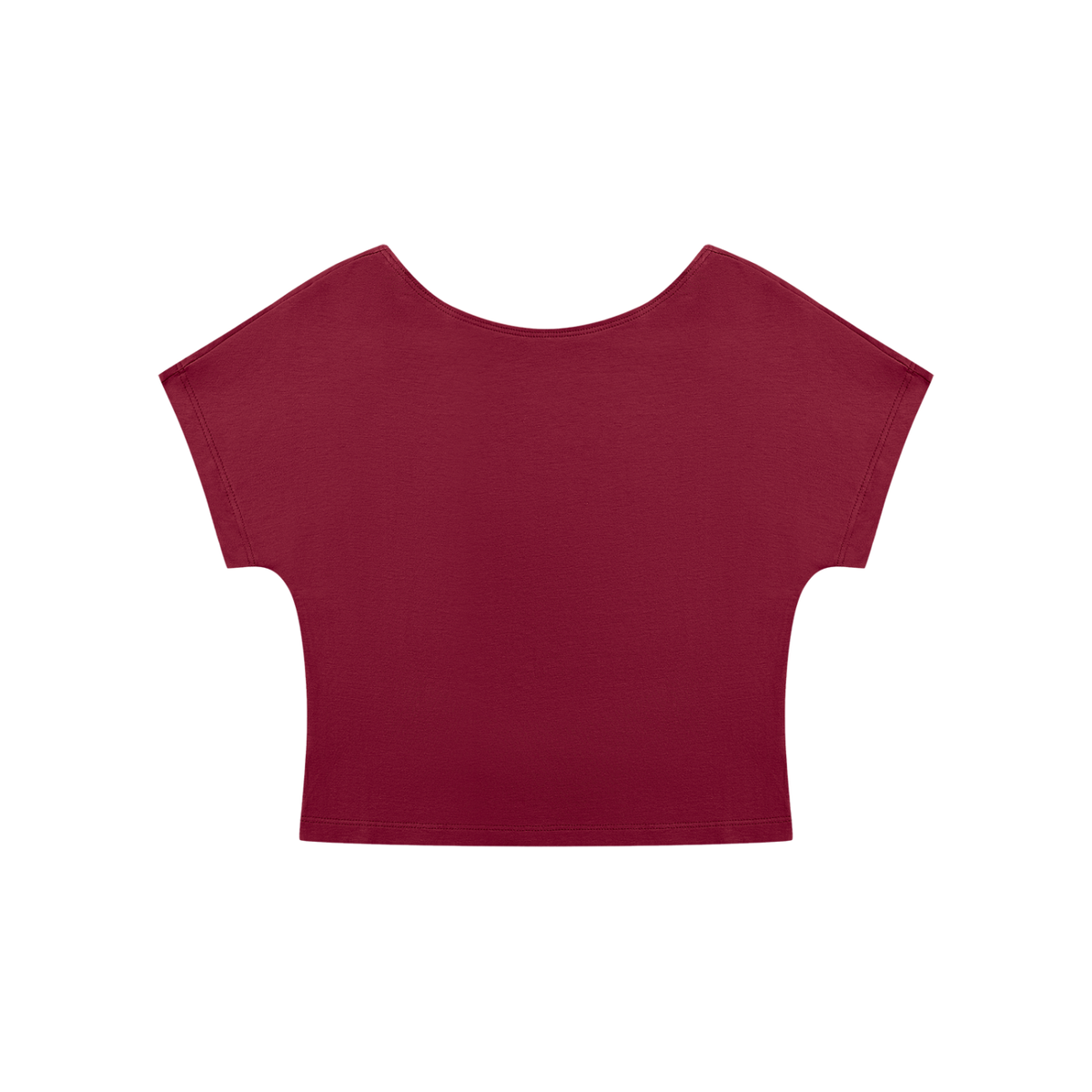 Women's Open-Back T-Shirt in wine red