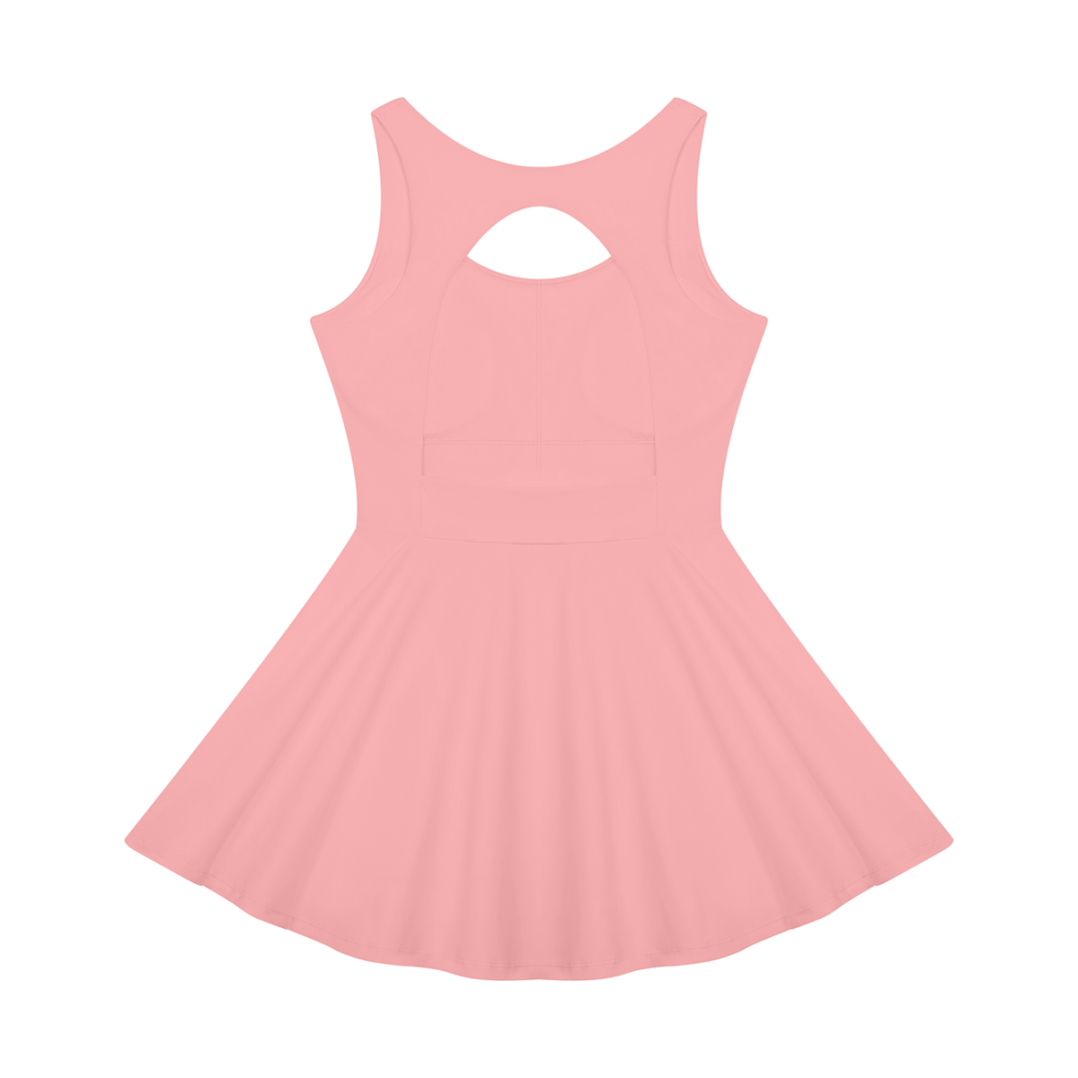 Women's Open-Back Tennis Dress in pink, alternate angle