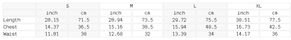 Size chart for the Women's Open-Back Tennis Dress