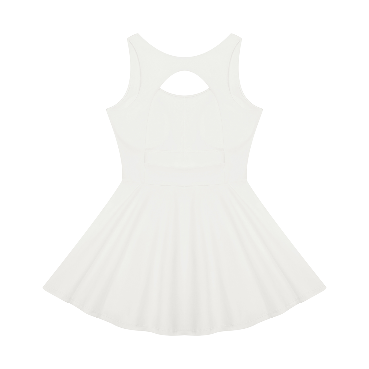 Women's Open-Back Tennis Dress in white, alternate angle