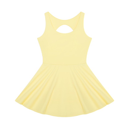 Women's Open-Back Tennis Dress in yellow