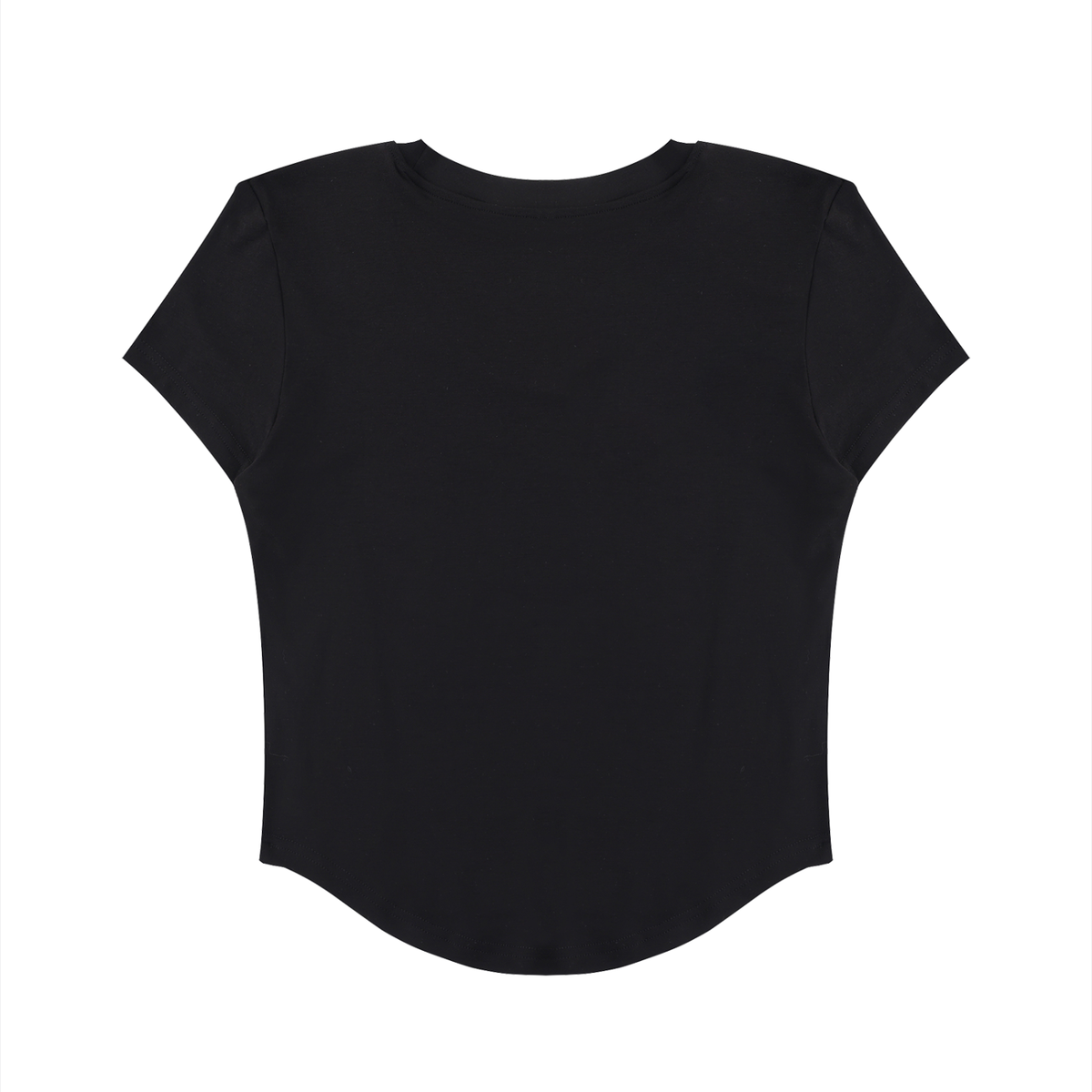 Women's Paneled Crop T-Shirt in black, alternate angle