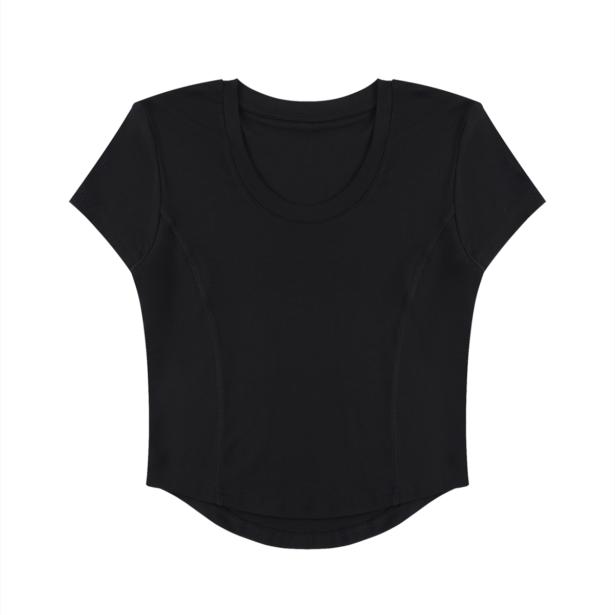 Women's Paneled Crop T-Shirt in black