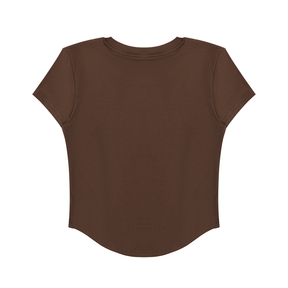 Women's Paneled Crop T-Shirt in brown, alternate angle