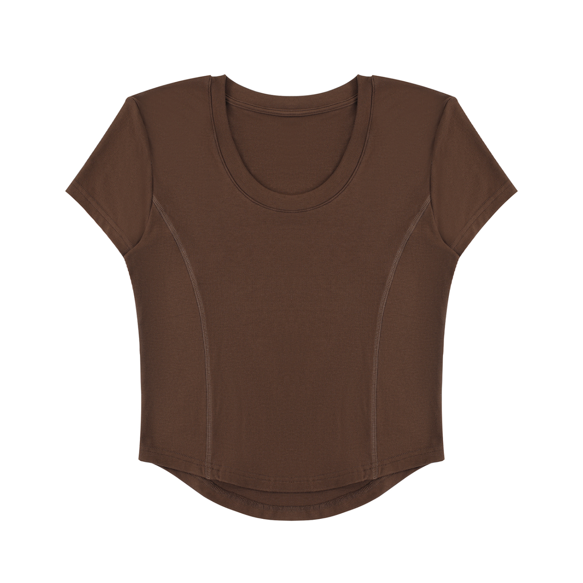 Women's Paneled Crop T-Shirt in brown
