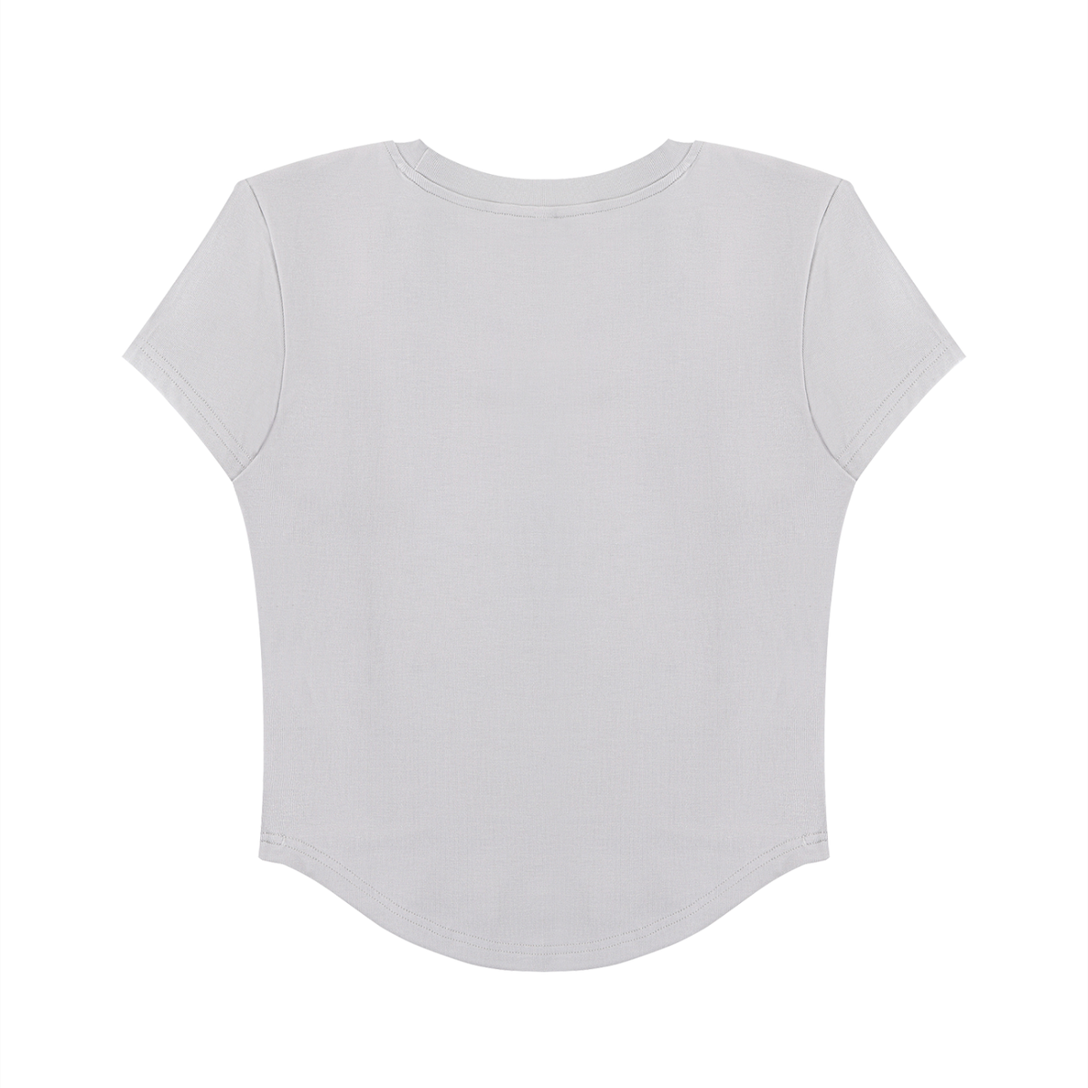 Women's Paneled Crop T-Shirt in light gray, alternate angle