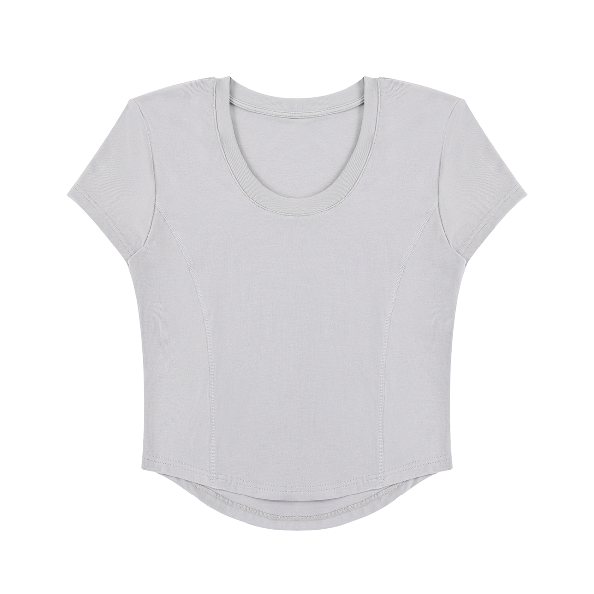 Women's Paneled Crop T-Shirt in light gray