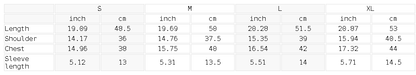 Size chart for the Women's Paneled Crop T-Shirt