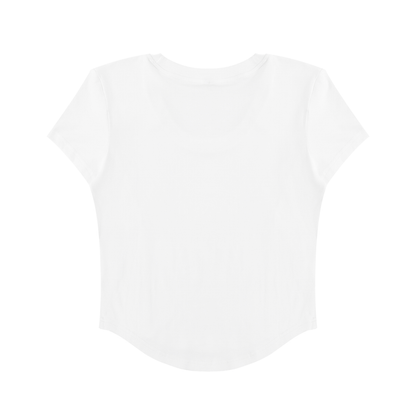 Women's Paneled Crop T-Shirt in white, alternate angle
